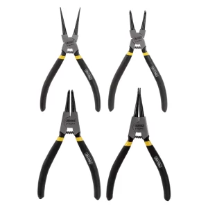 UYUS JUEGO DE 4 PCS DE PINZAS SACASEGURO (CIRCLIP) RETÉN CIRCULAR (ABRIR/CERRAR) – 5″