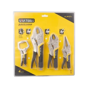 UYUS JUEGO DE 4 PCS DE ALICATES DE BLOQUEO DE MANDÍBULA CURVADA CON MANGO TPR – 6″7″10″