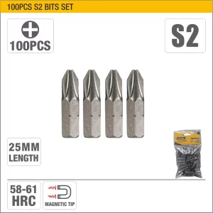 UYUS JUEGO DE 100 PCS DE PUNTA ESTRELLA INTERCAMBIABLES PARA DESTORNILLADOR – PH2X25MM