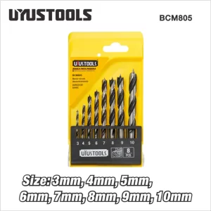 UYUS JUEGO DE 8 PCS DE BROCAS PARA MADERA (MILIMÉTRICAS) – 3,4,5,6,7,8,9,10MM