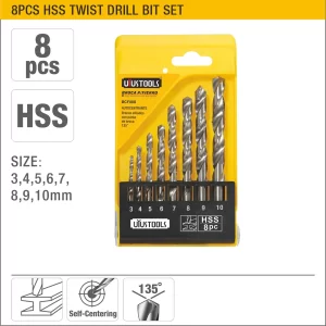 UYUS JUEGO DE 8 PCS DE BROCAS DE ALTA VELOCIDAD (MILIMÉTRICAS) – 3,4,5,6,7,8,9,10MM.