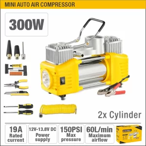 UYUS MINI COMPRESOR DE AIRE DOBLE PISTON – 60L/MIN(MAX)