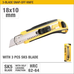 UYUS ESTILETE DE CORTE CON 3 CUCHILLAS – 18MM