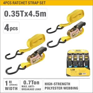 UYUS JUEGO DE 4 PCS DE CORREAS DE AMARRE (TEMPLONES) CON TRINQUETE – 0.7TX4PCS