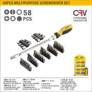 UYUS JUEGO DE 58 PCS DE DESTORNILLADORES MULTIUSOS