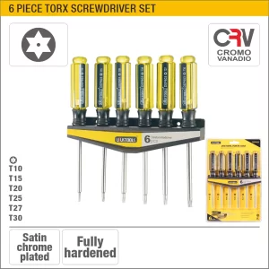 UYUS JUEGO DE 6 PCS DE DESTORNILLADORES TORX – T10,T15,T20,T25,T27,T30