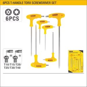 UYUS JUEGO DE 6 PCS DE DESTORNILLADORES TORX CON MANGO T – T10,T15,T20,T25,T30,T40