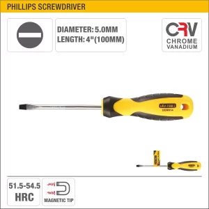 UYUS DESTORNILLADOR PLANO CON MANGO TPR (PUNTA IMÁNTADA) – 5X100MM