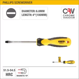 UYUS DESTORNILLADOR PLANO CON MANGO TPR (PUNTA IMÁNTADA) – 6X100MM