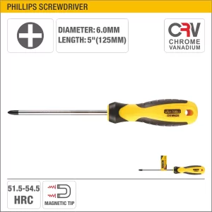 UYUS DESTORNILLADOR ESTRELLA CON MANGO TPR (PUNTA IMÁNTADA) – PH2X125MM