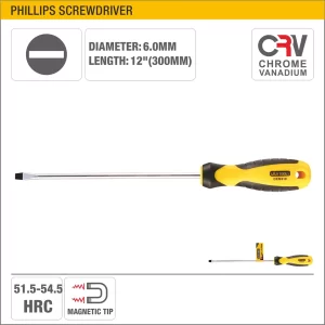 UYUS DESTORNILLADOR PLANO CON MANGO TPR (PUNTA IMÁNTADA) – 6X150MM