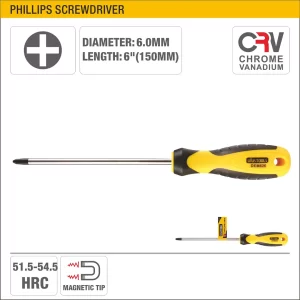 UYUS DESTORNILLADOR ESTRELLA CON MANGO TPR (PUNTA IMÁNTADA) – PH2X150MM