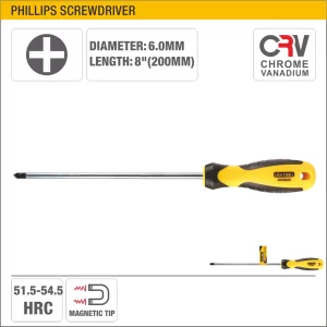 UYUS DESTORNILLADOR ESTRELLA CON MANGO DE TPR (PUNTA IMÁNTADA) – PH2X200MM