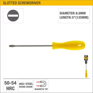 UYUS DESTORNILLADOR PLANO CON MANGO PVC – 6X125MM