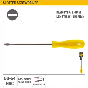 UYUS DESTORNILLADOR PLANO CON MANGO PVC – 6X150MM