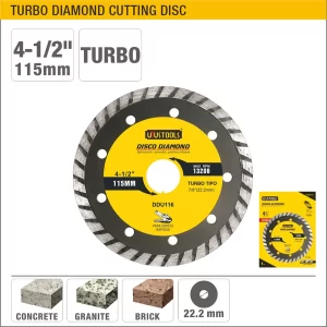 UYUS DISCO DE CORTE DE DIAMANTE TURBO – 4-1/2″(115MM);7/8″(22.2MM)
