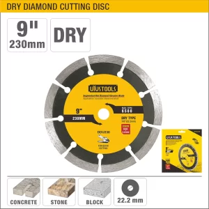 UYUS DISCO DE CORTE DE DIAMANTE SECO – 9″(230MM);7/8″(22.2MM)