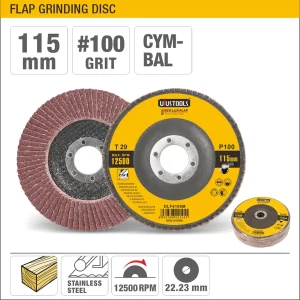 UYUS DISCO LIJADOR PARA MADERA (FLAP) – 115MMX22.2MM 12500RPM 100GRIT