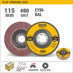 UYUS DISCO LIJADOR PARA MADERA (FLAP) – 115MMX22.2MM 12500RPM 80GRIT