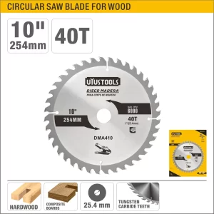 UYUS DISCO DE CORTE PARA MADERA – 10″(254MM);1″(25.4MM); 40T