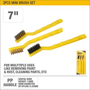 UYUS JUEGO DE 3 PCS DE CEPILLOS DE ACERO DE PLÁSTICO