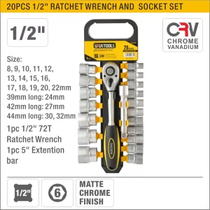 UYUS JUEGO DE 20 PCS DE DADOS – 1/2″