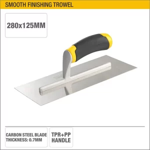 UYUS LLANA LISA DE ACERO INOXIDABLE PARA ENLUCIDO CON MANGO TPR – 280X125MM