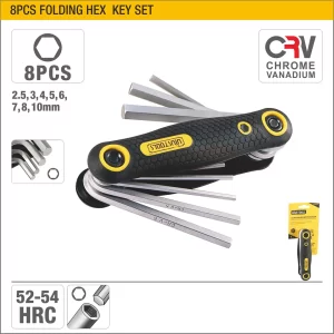 UYUS JUEGO DE 8 PCS DE LLAVES HEXAGONALES PLEGABLES – 2MM,2.5MM,3MM,4MM,5MM,6MM,7MM,8MM