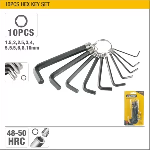 UYUS JUEGO DE 10 PCS DE LLAVES HEXAGONALES – 1.5MM,2MM,2.5MM,3MM,4MM,5MM,5.5MM,6MM,8MM,10