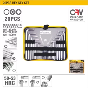 UYUS JUEGO DE 20 PCS DE LLAVES HEXAGONALES Y TORX