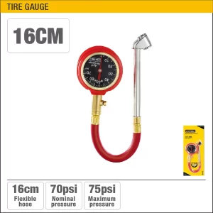 UYUS MEDIDOR DE PRESIÓN DE NEUMÁTICOS CON MANÓMETRO – 75 PSI
