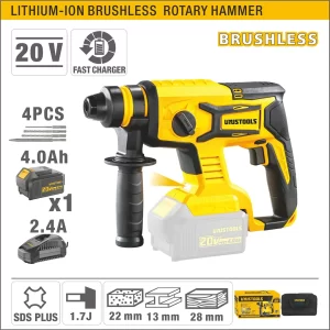 UYUS ROTOMARTILLO INALÁMBRICO SIN CARBONES (SDS PLUS) – 20V/1.7J/4.0A