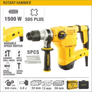 UYUS ROTOMARTILLO ROTATIVO (SDS-PLUS) – 1500W 6J ALUM.