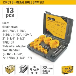 UYUS JUEGO DE 13 PCS DE SIERRA DE COPA (SACABODADOS) BI-METAL