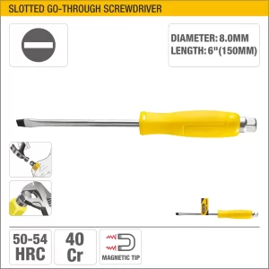UYUS DESTORNILLADOR PLANO DE GOLPE CON MANGO PVC – 8X150MM