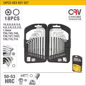 UYUS JUEGO DE 18 PIEZAS DE LLAVES HEXAGONALES Y TORX – 18PCS