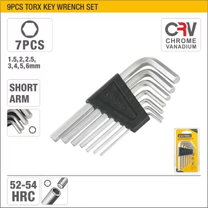 UYUS JUEGO DE 7 PCS DE LLAVES HEXAGONALES DE CABEZA PLANA (CORTO) – 1.5MM, 2MM, 2.5MM, 3MM, 4MM, 5MM, 6MM