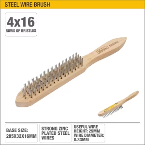 UYUS CEPILLO DE ALAMBRE DE ACERO DE 4 FILAS (MADERA) – 4