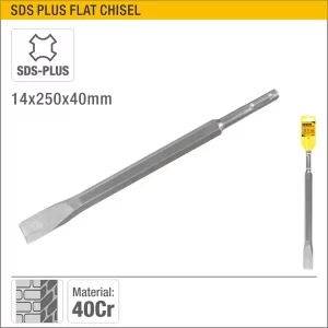 UYUS BROCA PARA MARTILLO ELÉCTRICO (PLANA) – SDS-PLUS – 14X250X40