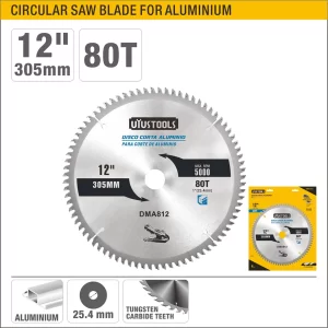UYUS DISCO DE CORTE DE ALUMINIO – 12″(305MM);1″(25.4MM); 80T