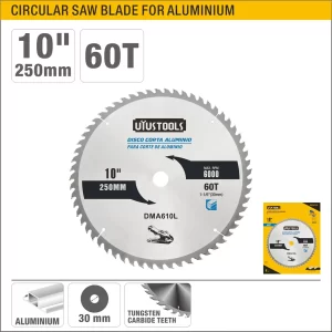 UYUS DISCO DE CORTE DE ALUMINIO – 10″(250MM);1-1/6″(30MM); 60T