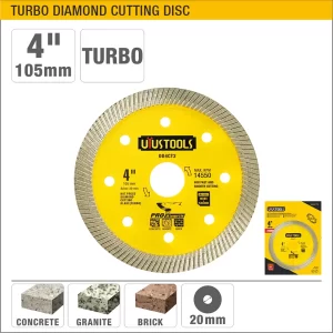 UYUS DISCO DE CORTE DE DIAMANTE TURBO – 4″(105MM); (20MM)