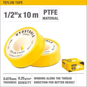 UYUS CAJA DE 12 UND DE CINTA DE TEFLÓN – 1/2″X10M