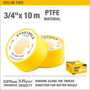 UYUS CAJA DE 12 UND DE CINTA DE TEFLÓN – 3/4″X10M