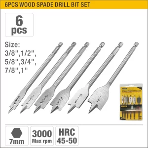 UYUS JUEGO DE 6 PCS DE BROCAS PARA MADERA (MILIMÉTRICAS) – 9.5, 12.7, 16, 19, 22, 23, 25.4MM