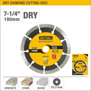 UYUS DISCO DE CORTE DE DIAMANTE SECO – 7-1/4″(180MM);7/8″(22.2MM)