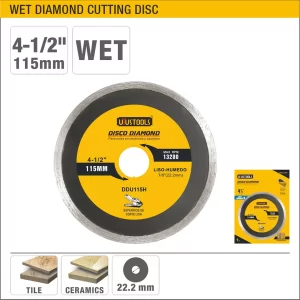 UYUS DISCO DE CORTE DE DIAMANTE LISO-HÚMEDO – 4-1/2″(115MM);7/8″(22.2MM)