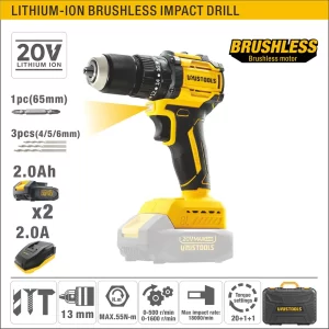 UYUS TALADRO IMPACTO INA. BRUSHLESS 13mm 55N.m 20V/2.0AhX2