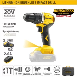 UYUS TALADRO IMPACTO INA. BRUSHLESS 13mm 60N.m 20V/2.0AhX2