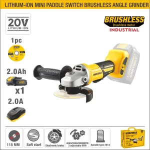 UYUS AMOLADORA  ANGULAR  SWITCH DE PALETA  SIN CARBONES 115MM